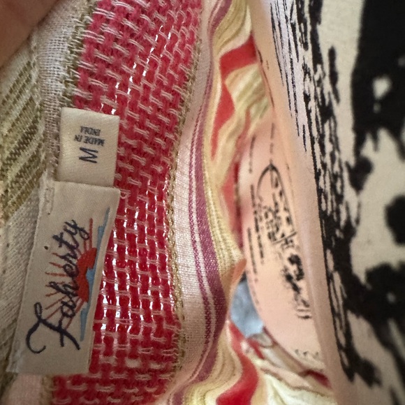 Faherty Lanai linen striped tier boho maxi dress with pockets medium - Picture 7 of 7